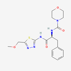 molecular formula C18H23N5O4S B10986228 (E)-N-[5-(methoxymethyl)-1,3,4-thiadiazol-2(3H)-ylidene]-Nalpha-(morpholin-4-ylcarbonyl)-L-phenylalaninamide 