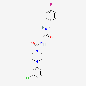 molecular formula C20H22ClFN4O2 B10986243 4-(3-chlorophenyl)-N-{2-[(4-fluorobenzyl)amino]-2-oxoethyl}piperazine-1-carboxamide 