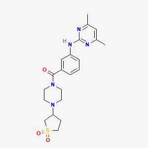 (3-((4,6-Dimethylpyrimidin-2-yl)amino)phenyl)(4-(1,1-dioxidotetrahydrothiophen-3-yl)piperazin-1-yl)methanone