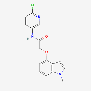 molecular formula C16H14ClN3O2 B10986250 N-(6-chloropyridin-3-yl)-2-[(1-methyl-1H-indol-4-yl)oxy]acetamide 