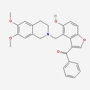 {4-[(6,7-dimethoxy-3,4-dihydroisoquinolin-2(1H)-yl)methyl]-5-hydroxy-1-benzofuran-3-yl}(phenyl)methanone