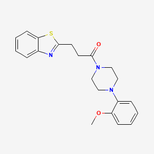 molecular formula C21H23N3O2S B10986259 3-(1,3-Benzothiazol-2-yl)-1-[4-(2-methoxyphenyl)piperazin-1-yl]propan-1-one 