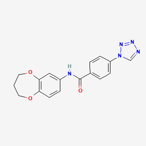 molecular formula C17H15N5O3 B10986283 N-(3,4-dihydro-2H-1,5-benzodioxepin-7-yl)-4-(1H-tetrazol-1-yl)benzamide 