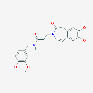 molecular formula C24H28N2O6 B10986294 N-(3,4-dimethoxybenzyl)-3-(7,8-dimethoxy-2-oxo-1,2-dihydro-3H-3-benzazepin-3-yl)propanamide 