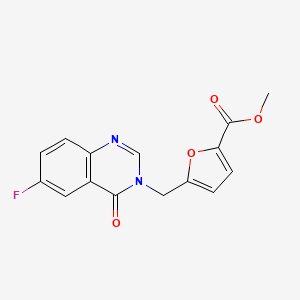 molecular formula C15H11FN2O4 B10986304 methyl 5-[(6-fluoro-4-oxoquinazolin-3(4H)-yl)methyl]furan-2-carboxylate 