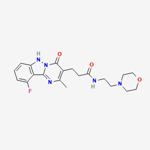 3-(10-fluoro-2-methyl-4-oxo-1,4-dihydropyrimido[1,2-b]indazol-3-yl)-N-[2-(morpholin-4-yl)ethyl]propanamide