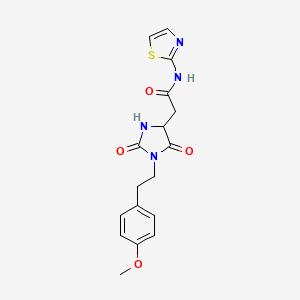 molecular formula C17H18N4O4S B10986338 2-{1-[2-(4-methoxyphenyl)ethyl]-2,5-dioxoimidazolidin-4-yl}-N-(1,3-thiazol-2-yl)acetamide 