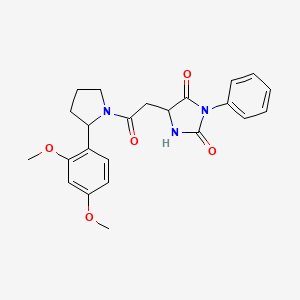 5-{2-[2-(2,4-Dimethoxyphenyl)pyrrolidin-1-yl]-2-oxoethyl}-3-phenylimidazolidine-2,4-dione