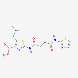 5-(2-Methylpropyl)-2-{[4-oxo-4-(1,3-thiazol-2-ylamino)butanoyl]amino}-1,3-thiazole-4-carboxylic acid