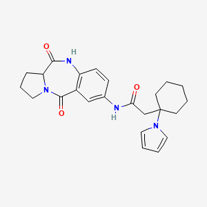 N-(5,11-dioxo-2,3,5,10,11,11a-hexahydro-1H-pyrrolo[2,1-c][1,4]benzodiazepin-7-yl)-2-[1-(1H-pyrrol-1-yl)cyclohexyl]acetamide