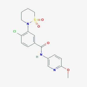 4-chloro-3-(1,1-dioxido-1,2-thiazinan-2-yl)-N-(6-methoxypyridin-3-yl)benzamide