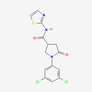 molecular formula C14H11Cl2N3O2S B10986383 1-(3,5-dichlorophenyl)-5-oxo-N-(1,3-thiazol-2-yl)pyrrolidine-3-carboxamide 