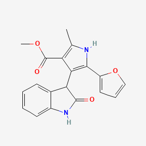 methyl 5-(furan-2-yl)-2-methyl-4-(2-oxo-2,3-dihydro-1H-indol-3-yl)-1H-pyrrole-3-carboxylate