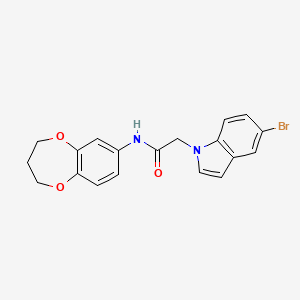 molecular formula C19H17BrN2O3 B10986399 2-(5-bromo-1H-indol-1-yl)-N-(3,4-dihydro-2H-1,5-benzodioxepin-7-yl)acetamide 