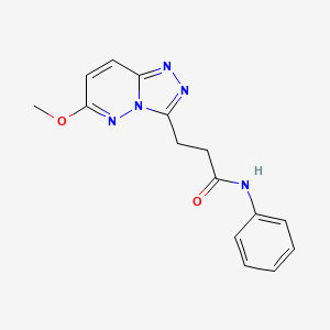 molecular formula C15H15N5O2 B10986403 3-(6-methoxy[1,2,4]triazolo[4,3-b]pyridazin-3-yl)-N-phenylpropanamide 