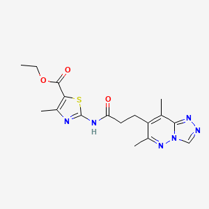 Ethyl 2-{[3-(6,8-dimethyl[1,2,4]triazolo[4,3-b]pyridazin-7-yl)propanoyl]amino}-4-methyl-1,3-thiazole-5-carboxylate