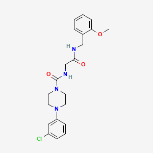 molecular formula C21H25ClN4O3 B10986421 4-(3-chlorophenyl)-N-{2-[(2-methoxybenzyl)amino]-2-oxoethyl}piperazine-1-carboxamide 