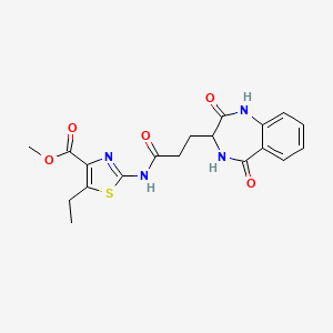 molecular formula C19H20N4O5S B10986439 Methyl 2-[3-(2,5-dioxo-2,3,4,5-tetrahydro-1H-1,4-benzodiazepin-3-YL)propanamido]-5-ethyl-1,3-thiazole-4-carboxylate 