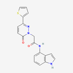 molecular formula C18H14N4O2S B10986458 N-(1H-indol-4-yl)-2-[6-oxo-3-(thiophen-2-yl)pyridazin-1(6H)-yl]acetamide 