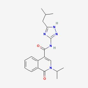 molecular formula C19H23N5O2 B10986486 N-[3-(2-methylpropyl)-1H-1,2,4-triazol-5-yl]-1-oxo-2-(propan-2-yl)-1,2-dihydroisoquinoline-4-carboxamide 