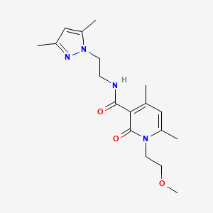 molecular formula C18H26N4O3 B10986489 N-[2-(3,5-dimethyl-1H-pyrazol-1-yl)ethyl]-1-(2-methoxyethyl)-4,6-dimethyl-2-oxo-1,2-dihydropyridine-3-carboxamide 