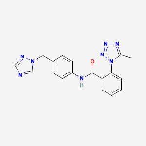 2-(5-methyl-1H-tetrazol-1-yl)-N-[4-(1H-1,2,4-triazol-1-ylmethyl)phenyl]benzamide