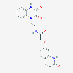 molecular formula C21H20N4O5 B10986498 2-[(2-hydroxy-3,4-dihydroquinolin-7-yl)oxy]-N-[2-(3-hydroxy-2-oxoquinoxalin-1(2H)-yl)ethyl]acetamide 