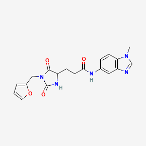 3-[1-(furan-2-ylmethyl)-2,5-dioxoimidazolidin-4-yl]-N-(1-methyl-1H-benzimidazol-5-yl)propanamide