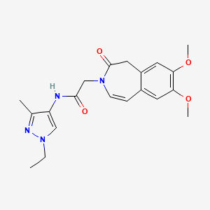 molecular formula C20H24N4O4 B10986510 2-(7,8-dimethoxy-2-oxo-1,2-dihydro-3H-3-benzazepin-3-yl)-N-(1-ethyl-3-methyl-1H-pyrazol-4-yl)acetamide 