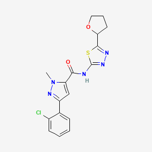 3-(2-chlorophenyl)-1-methyl-N-[5-(tetrahydrofuran-2-yl)-1,3,4-thiadiazol-2-yl]-1H-pyrazole-5-carboxamide