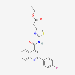 molecular formula C23H18FN3O3S B10986538 Ethyl [2-({[2-(4-fluorophenyl)quinolin-4-yl]carbonyl}amino)-1,3-thiazol-4-yl]acetate 