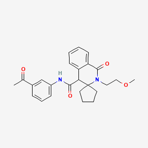 molecular formula C25H28N2O4 B10986540 N-(3-acetylphenyl)-2'-(2-methoxyethyl)-1'-oxo-1',4'-dihydro-2'H-spiro[cyclopentane-1,3'-isoquinoline]-4'-carboxamide 