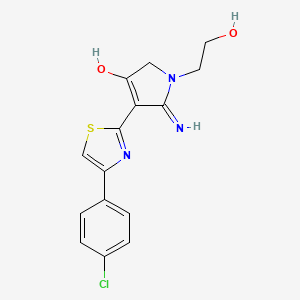 4-[4-(4-chlorophenyl)-1,3-thiazol-2-yl]-1-(2-hydroxyethyl)-5-imino-2,5-dihydro-1H-pyrrol-3-ol