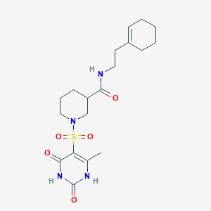 molecular formula C19H28N4O5S B10986570 N-[2-(cyclohex-1-en-1-yl)ethyl]-1-[(2,4-dihydroxy-6-methylpyrimidin-5-yl)sulfonyl]piperidine-3-carboxamide 