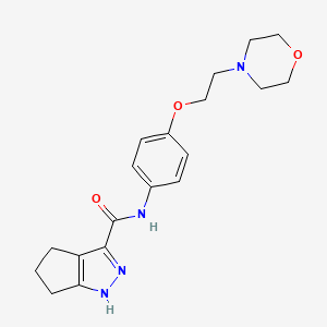 molecular formula C19H24N4O3 B10986591 N-{4-[2-(morpholin-4-yl)ethoxy]phenyl}-2,4,5,6-tetrahydrocyclopenta[c]pyrazole-3-carboxamide 