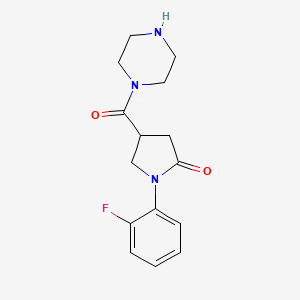 molecular formula C15H18FN3O2 B10986617 1-(2-Fluorophenyl)-4-(piperazin-1-ylcarbonyl)pyrrolidin-2-one 