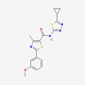 molecular formula C17H16N4O2S2 B10986637 N-[(2E)-5-cyclopropyl-1,3,4-thiadiazol-2(3H)-ylidene]-2-(3-methoxyphenyl)-4-methyl-1,3-thiazole-5-carboxamide 