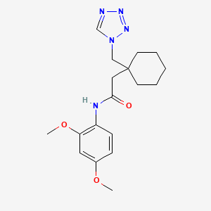 molecular formula C18H25N5O3 B10986651 N-(2,4-dimethoxyphenyl)-2-[1-(1H-tetrazol-1-ylmethyl)cyclohexyl]acetamide 