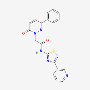 molecular formula C20H15N5O2S B10986680 2-(6-oxo-3-phenylpyridazin-1(6H)-yl)-N-[(2Z)-4-(pyridin-3-yl)-1,3-thiazol-2(3H)-ylidene]acetamide 