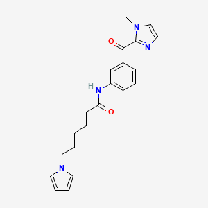 molecular formula C21H24N4O2 B10986689 N-{3-[(1-methyl-1H-imidazol-2-yl)carbonyl]phenyl}-6-(1H-pyrrol-1-yl)hexanamide 