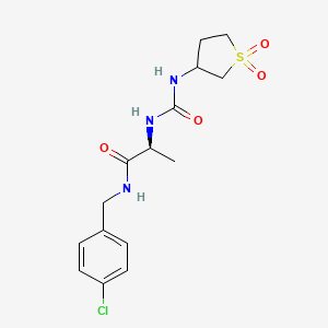 molecular formula C15H20ClN3O4S B10986699 N-(4-chlorobenzyl)-N~2~-[(1,1-dioxidotetrahydrothiophen-3-yl)carbamoyl]-L-alaninamide 