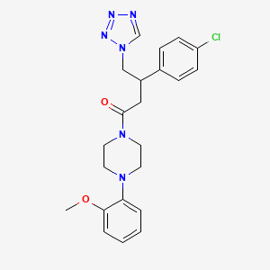 molecular formula C22H25ClN6O2 B10986735 3-(4-chlorophenyl)-1-[4-(2-methoxyphenyl)piperazin-1-yl]-4-(1H-tetrazol-1-yl)butan-1-one 