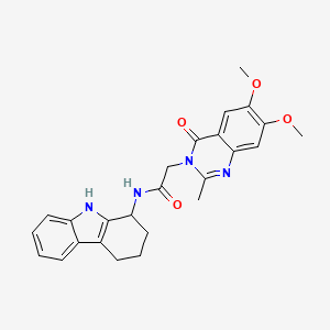 molecular formula C25H26N4O4 B10986764 2-(6,7-dimethoxy-2-methyl-4-oxoquinazolin-3(4H)-yl)-N-(2,3,4,9-tetrahydro-1H-carbazol-1-yl)acetamide 