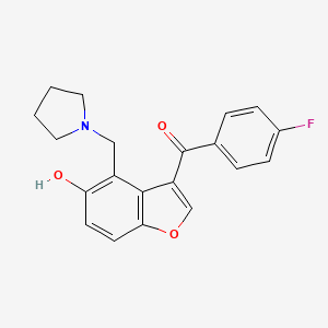 (4-Fluorophenyl)[5-hydroxy-4-(pyrrolidin-1-ylmethyl)-1-benzofuran-3-yl]methanone