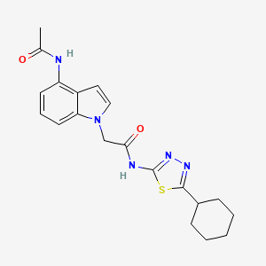 2-(4-acetamido-1H-indol-1-yl)-N-(5-cyclohexyl-1,3,4-thiadiazol-2-yl)acetamide