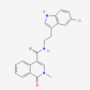 molecular formula C21H18ClN3O2 B10986840 N-[2-(5-chloro-1H-indol-3-yl)ethyl]-2-methyl-1-oxo-1,2-dihydroisoquinoline-4-carboxamide 