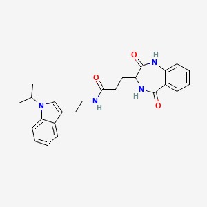 molecular formula C25H28N4O3 B10986846 3-(2,5-Dioxo-2,3,4,5-tetrahydro-1H-1,4-benzodiazepin-3-YL)-N-[2-(1-isopropyl-1H-indol-3-YL)ethyl]propanamide 