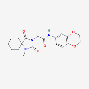 molecular formula C19H23N3O5 B10986856 N-(2,3-dihydro-1,4-benzodioxin-6-yl)-2-(1-methyl-2,4-dioxo-1,3-diazaspiro[4.5]dec-3-yl)acetamide 