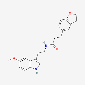 molecular formula C22H24N2O3 B10986871 3-(2,3-dihydro-1-benzofuran-5-yl)-N-[2-(5-methoxy-1H-indol-3-yl)ethyl]propanamide 