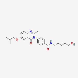 molecular formula C25H29N3O4 B10986889 N-(5-hydroxypentyl)-4-{2-methyl-6-[(2-methylprop-2-en-1-yl)oxy]-4-oxoquinazolin-3(4H)-yl}benzamide 